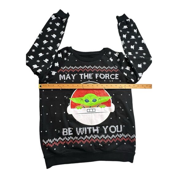 Star Wars women's size S‎ black Baby Yoda lighted holiday Christmas sweatshirt - Picture 9 of 13